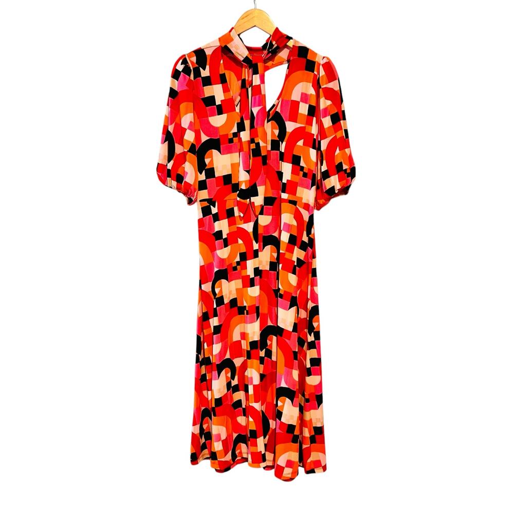 Eloquii Multicolored Print Keyhole Front Dress Si… - image 3